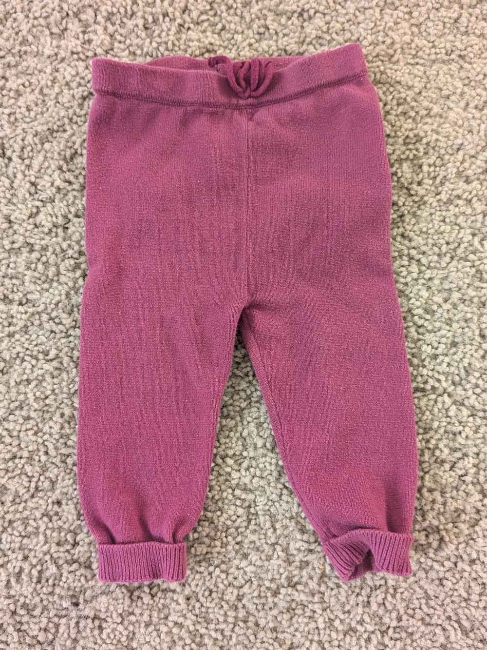 Cream Knit Sweater Set with Purple Bear Graphic